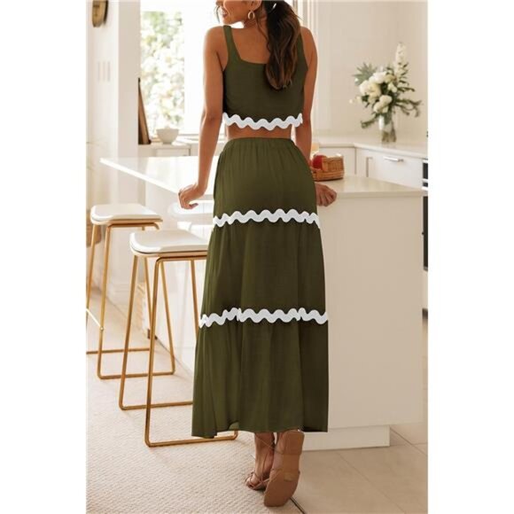 NEW Women's 2-Piece Summer Beach Outfit – Sleeveless Cropped - Picture 2 of 6